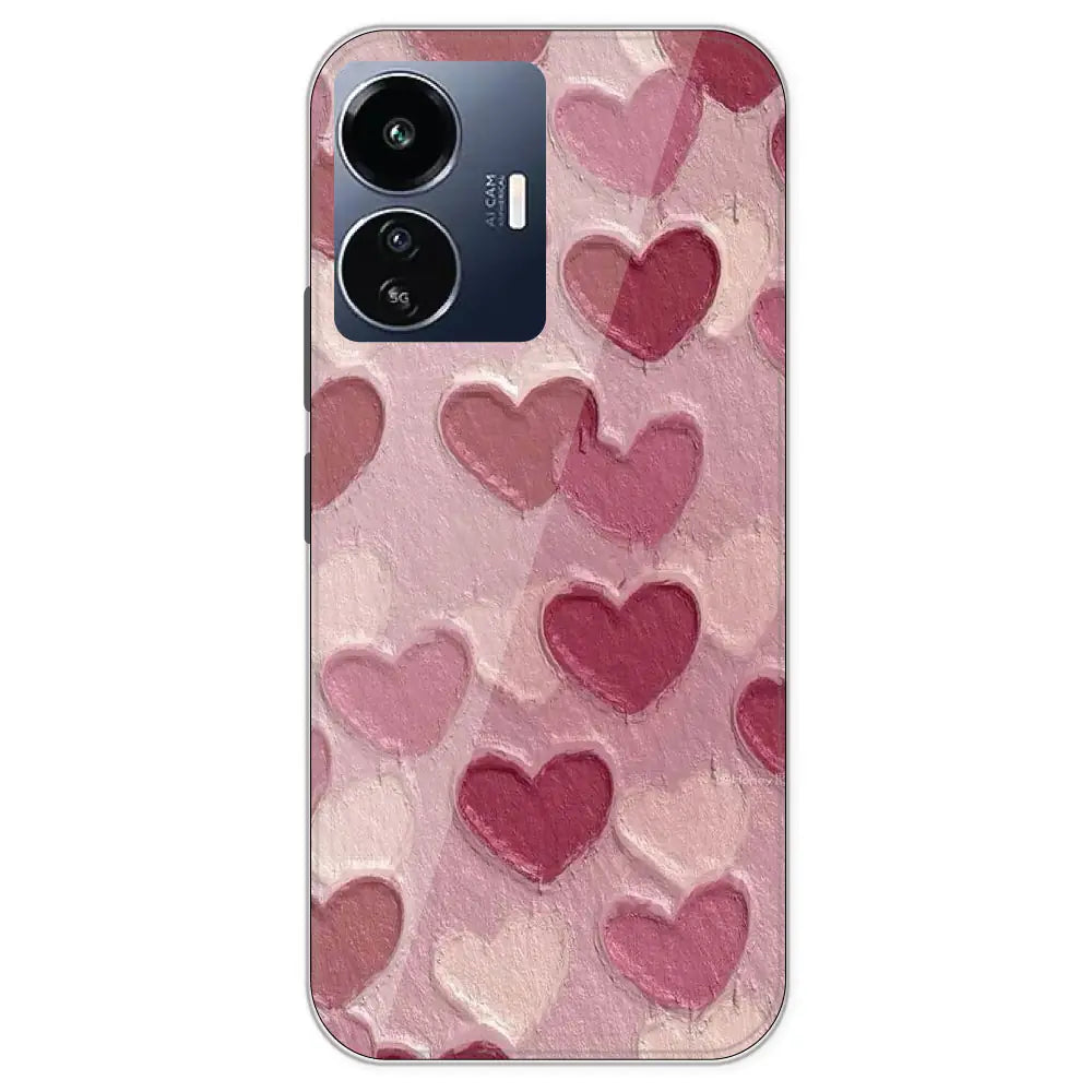 Pastel Hearts - Printed Silicone Case For IQOO Z6 Lite