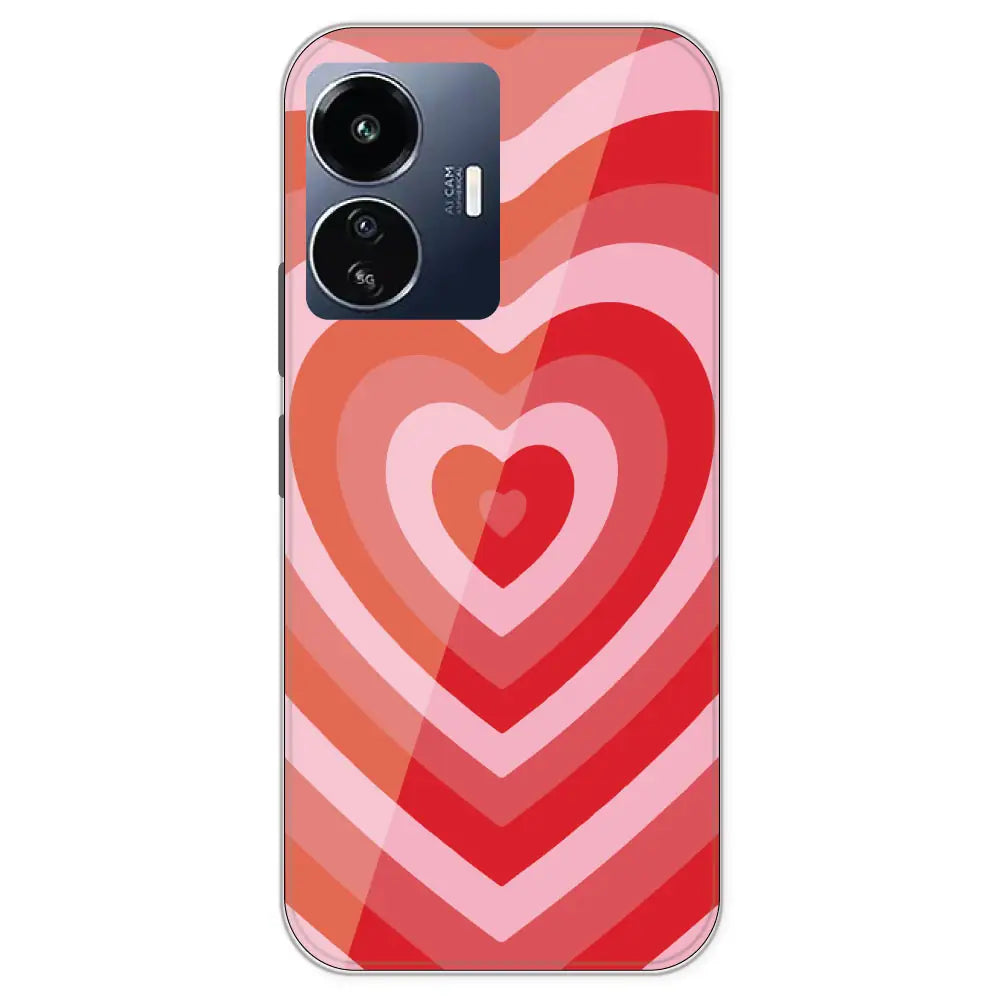 Red Hearts - Printed Silicone Case For IQOO Z6 Lite