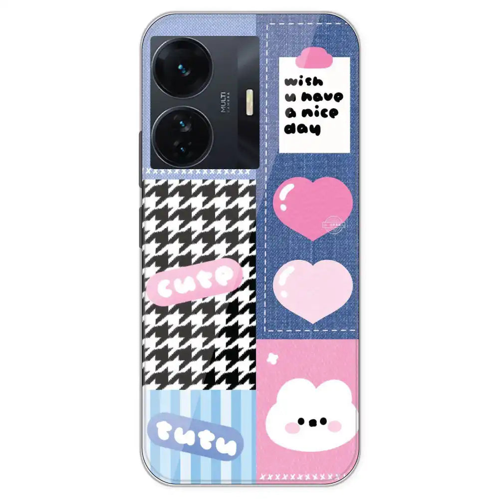 Cute Pink Bear Collage - Printed Silicone Case For IQOO Z6 Pro