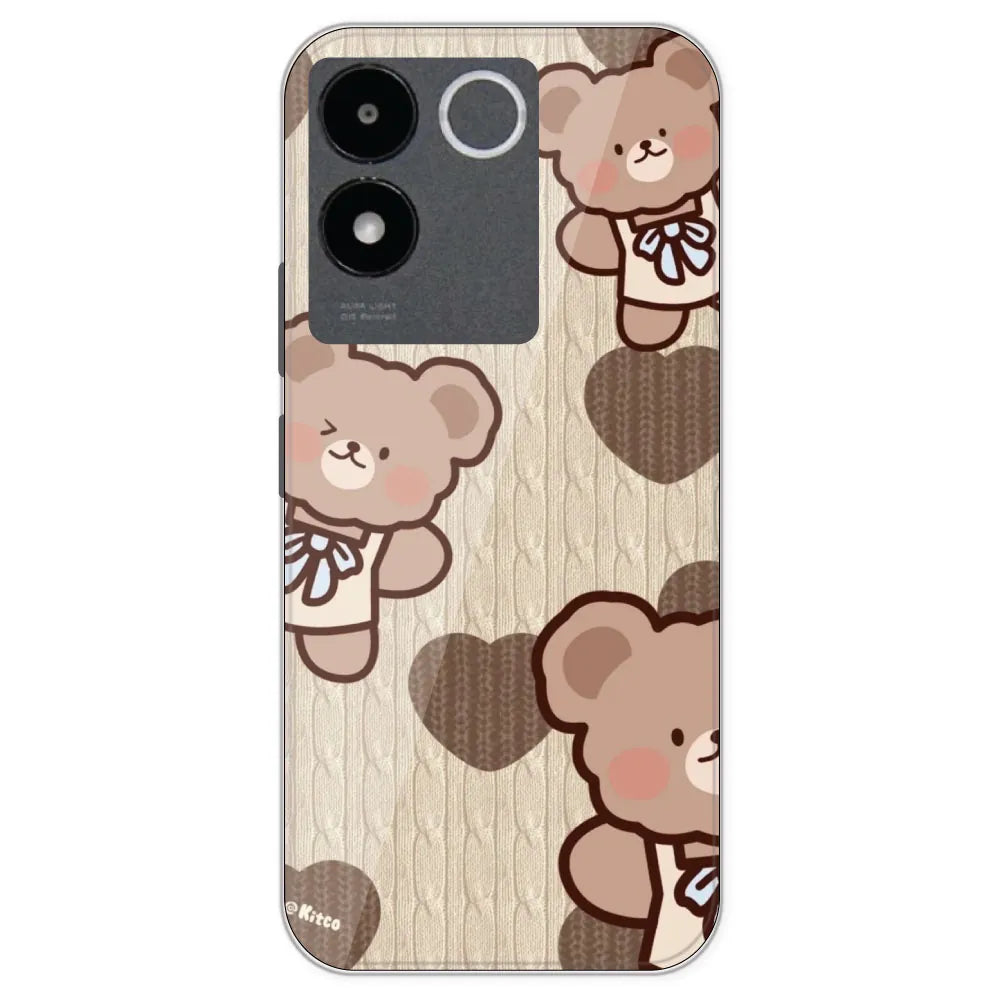 Teddy Heart - Printed Silicone Case For IQOO Z7 Pro