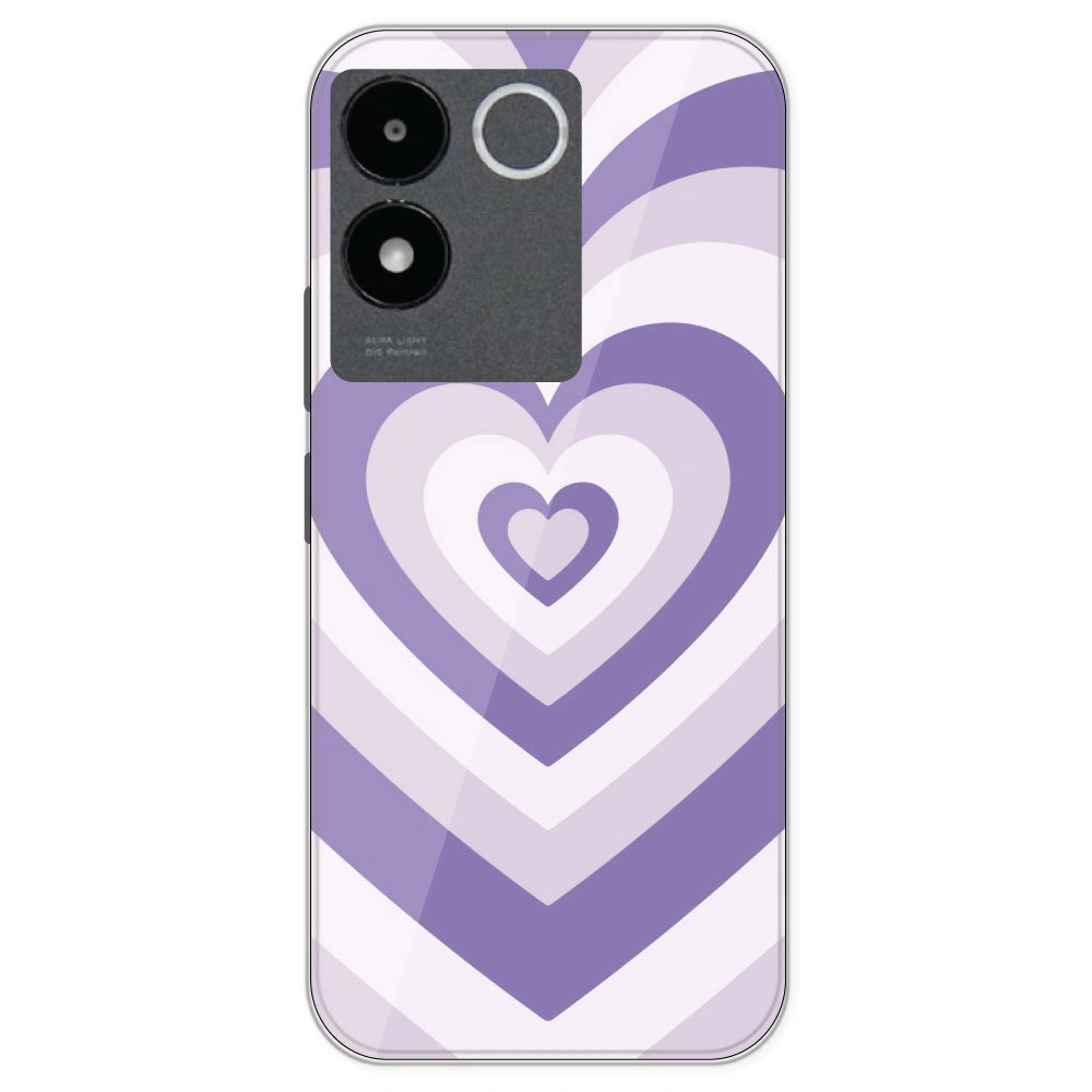 Dark Purple Hearts - Printed Silicone Case For IQOO Z7 Pro