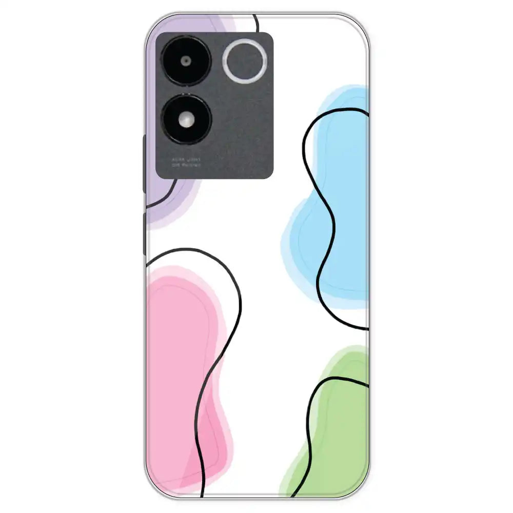 Rainbow Cow Print - Clear Printed Silicone Case For IQOO Z7 Pro