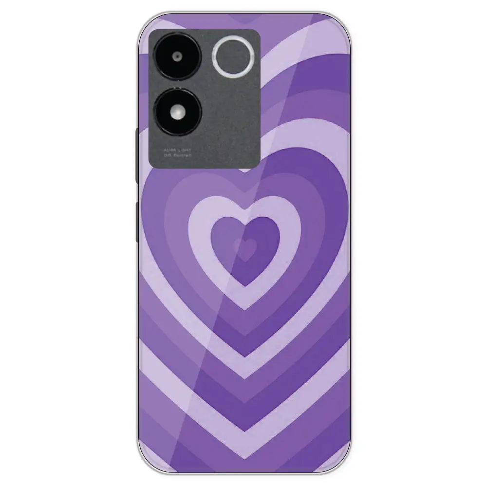 Purple Hearts - Printed Silicone Case For IQOO Z7 Pro
