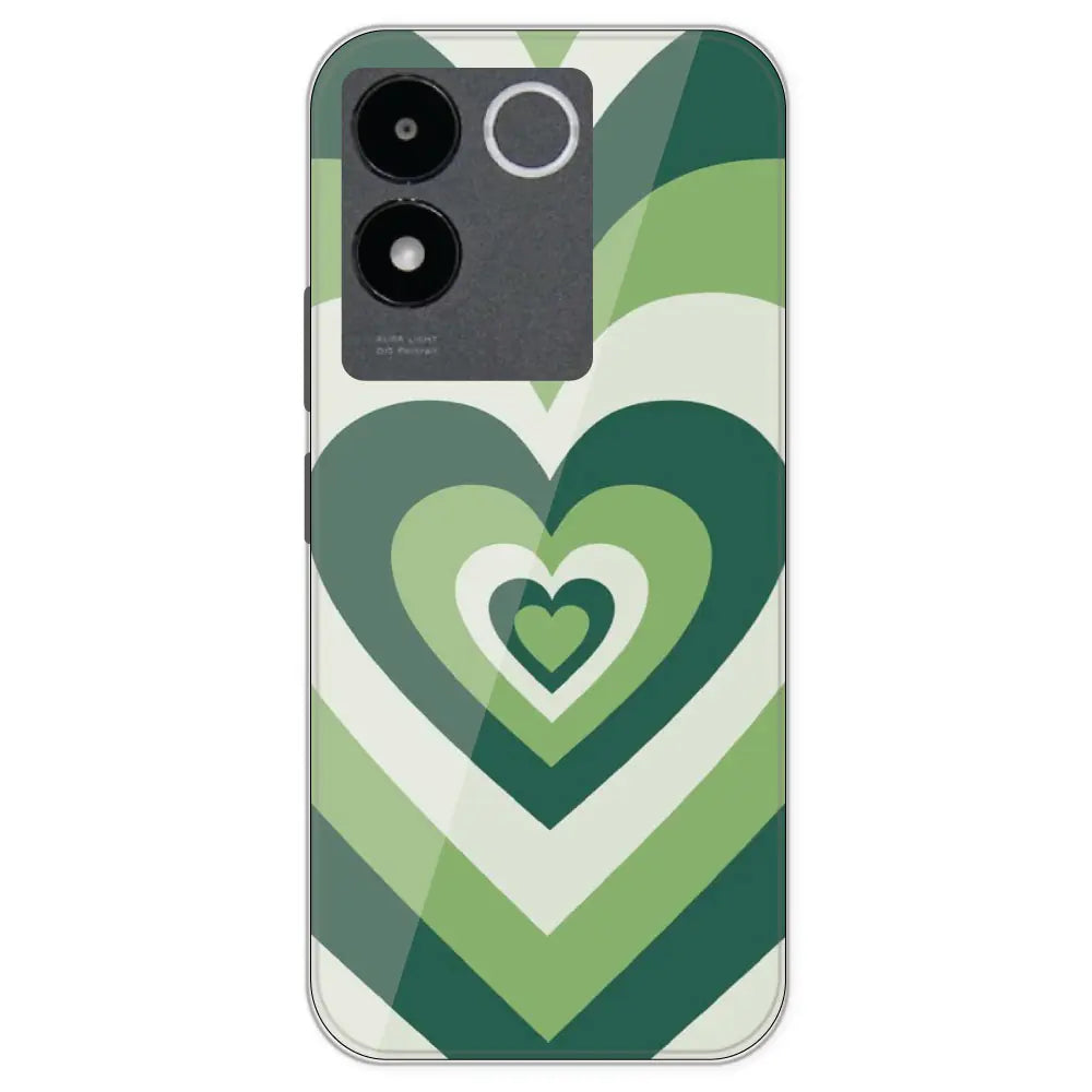 Dark Green Hearts - Printed Silicone Case For IQOO Z7 Pro