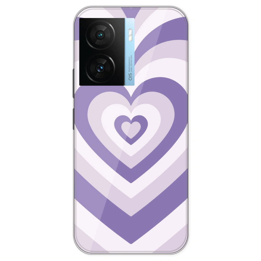 Dark Purple Hearts - Printed Silicone Case For IQOO Z7S