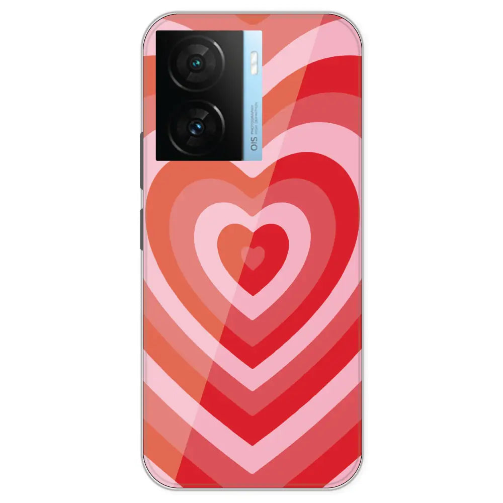Red Hearts - Printed Silicone Case For IQOO Z7S