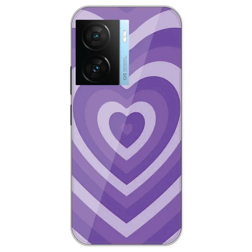 Purple Hearts - Printed Silicone Case For IQOO Z7S