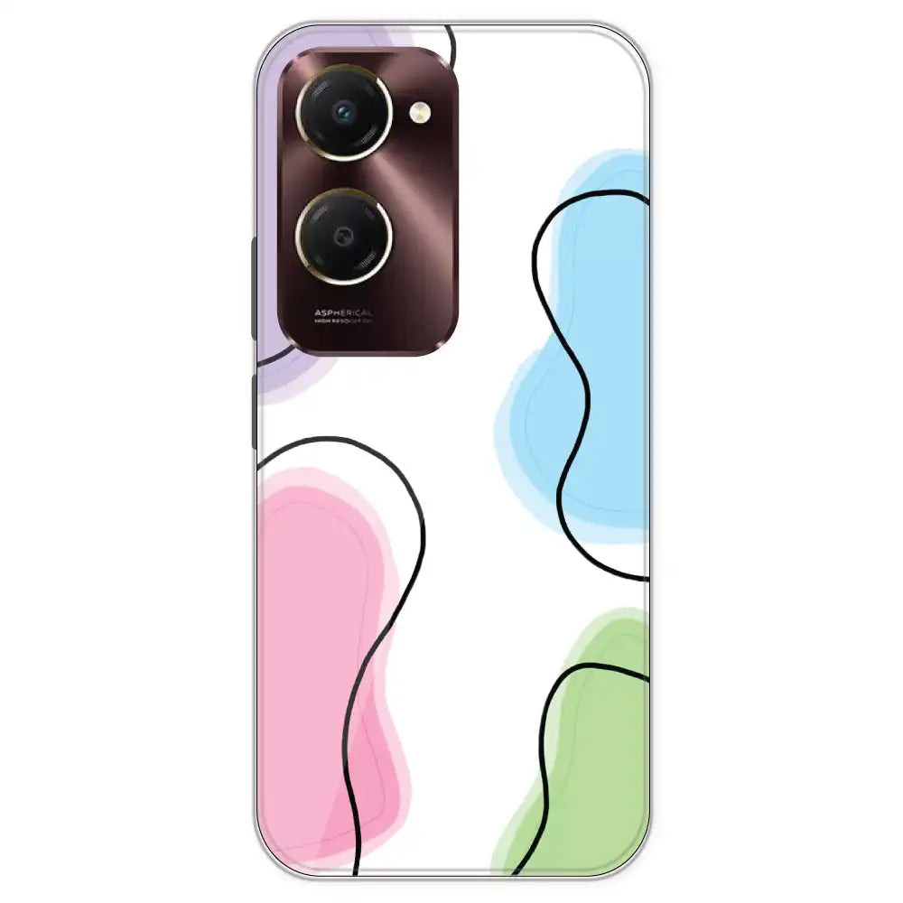Rainbow Cow Print - Clear Printed Silicone Case For IQOO Z9 Lite