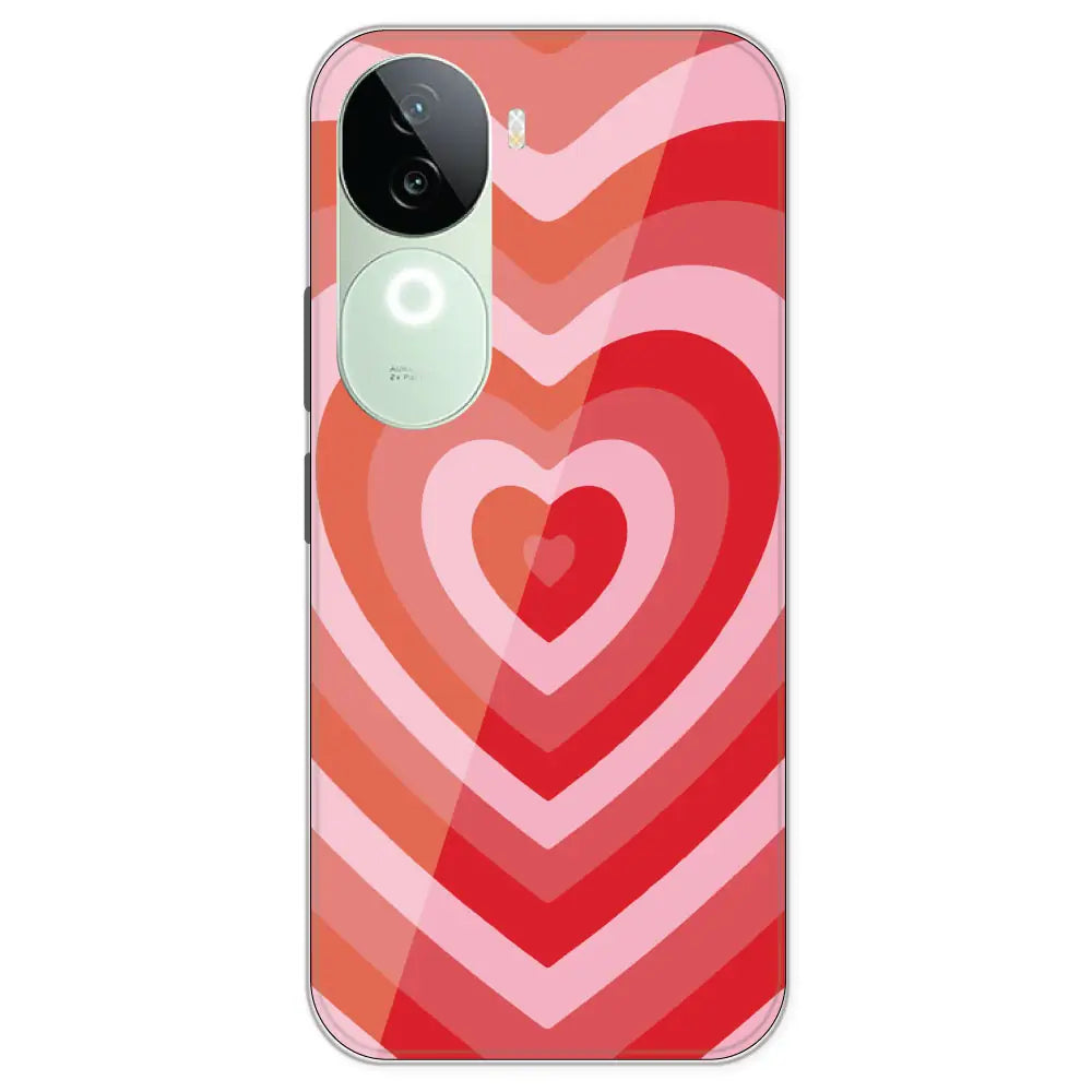 Red Hearts - Printed Silicone Case For IQOO Z9S