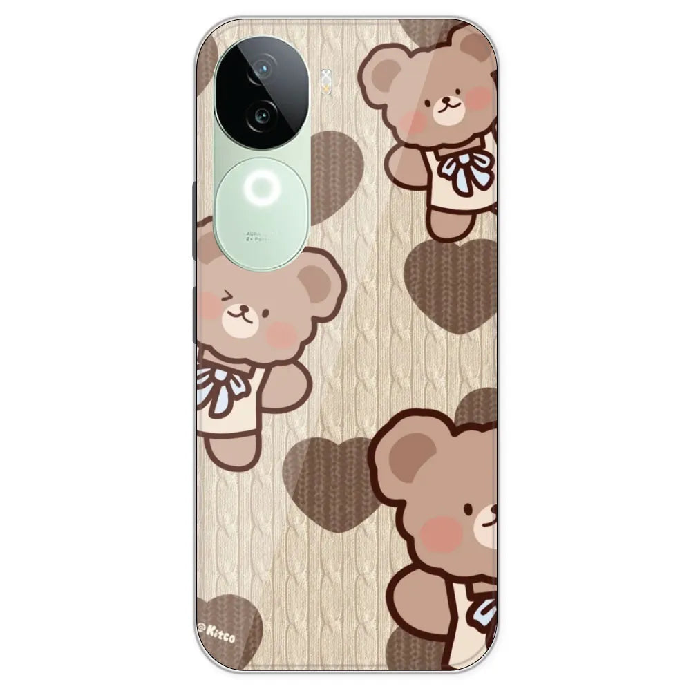 Teddy Heart - Printed Silicone Case For IQOO Z9S