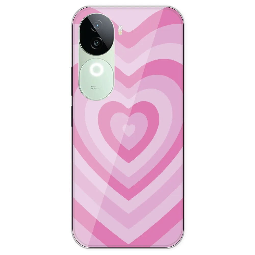 Pink Hearts - Printed Silicone Case For IQOO Z9S