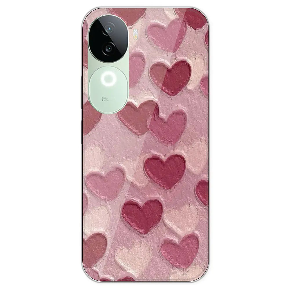Pastel Hearts - Printed Silicone Case For IQOO Z9S