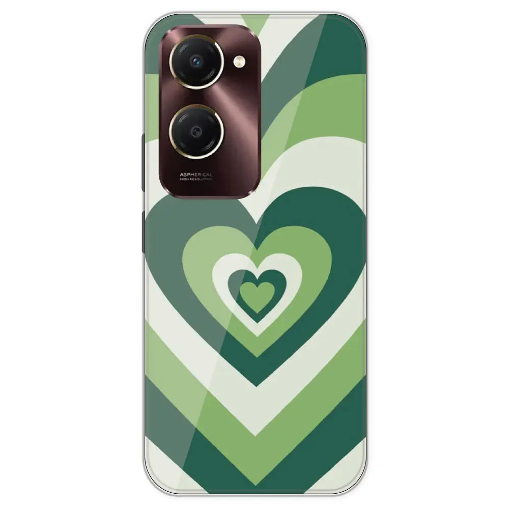 Dark Green Hearts - Printed Silicone Case For iQOO Models