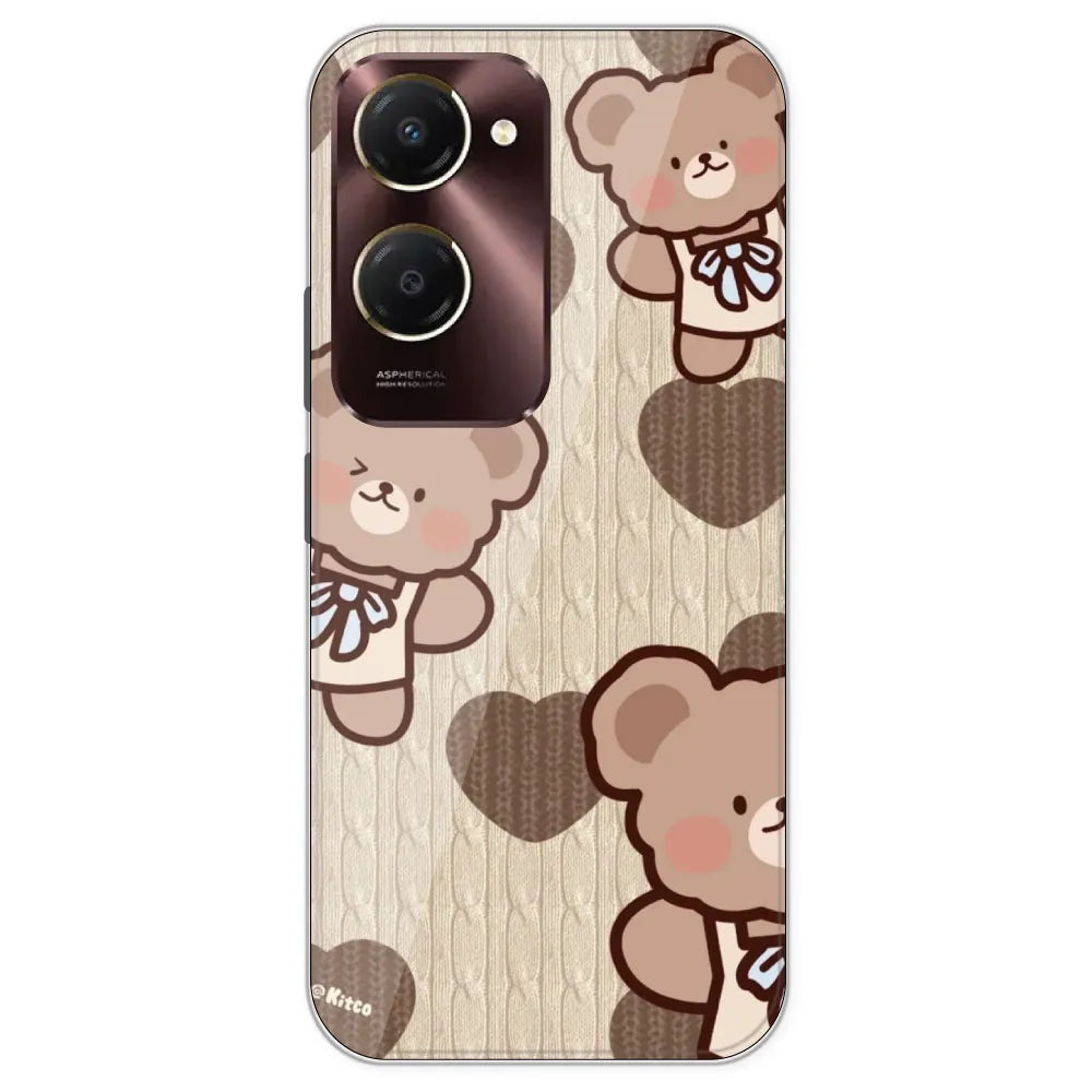 Teddy Heart - Printed Silicone Case For iQOO Models