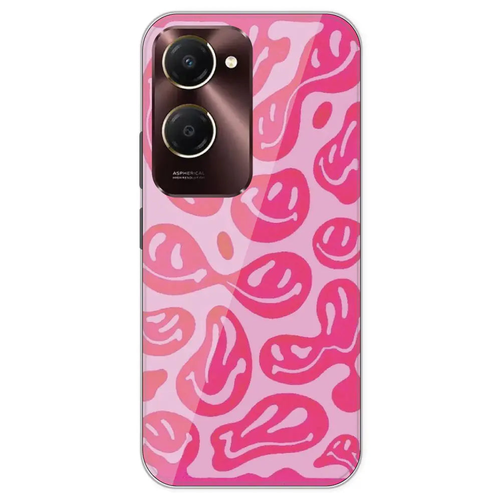 Pink Smilies - Printed Silicone Case For iQOO Models