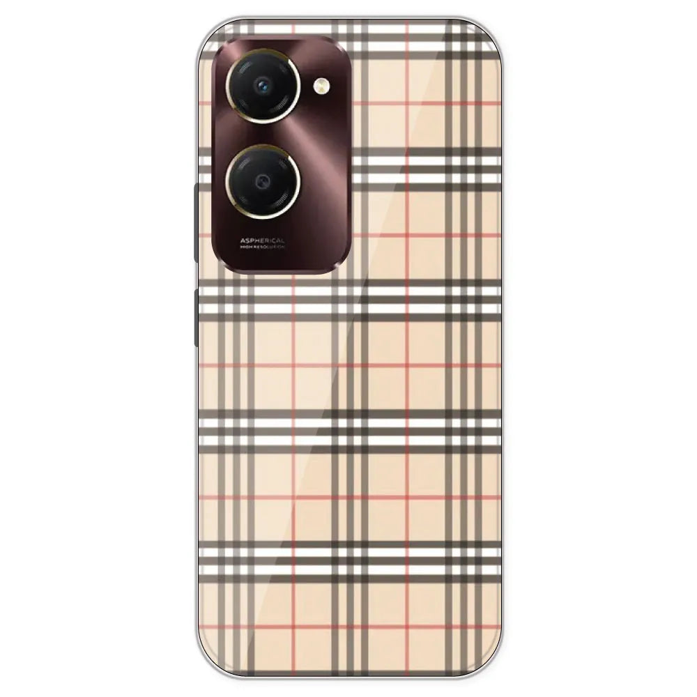 Yellow Checks - Printed Silicone Case For iQOO Models