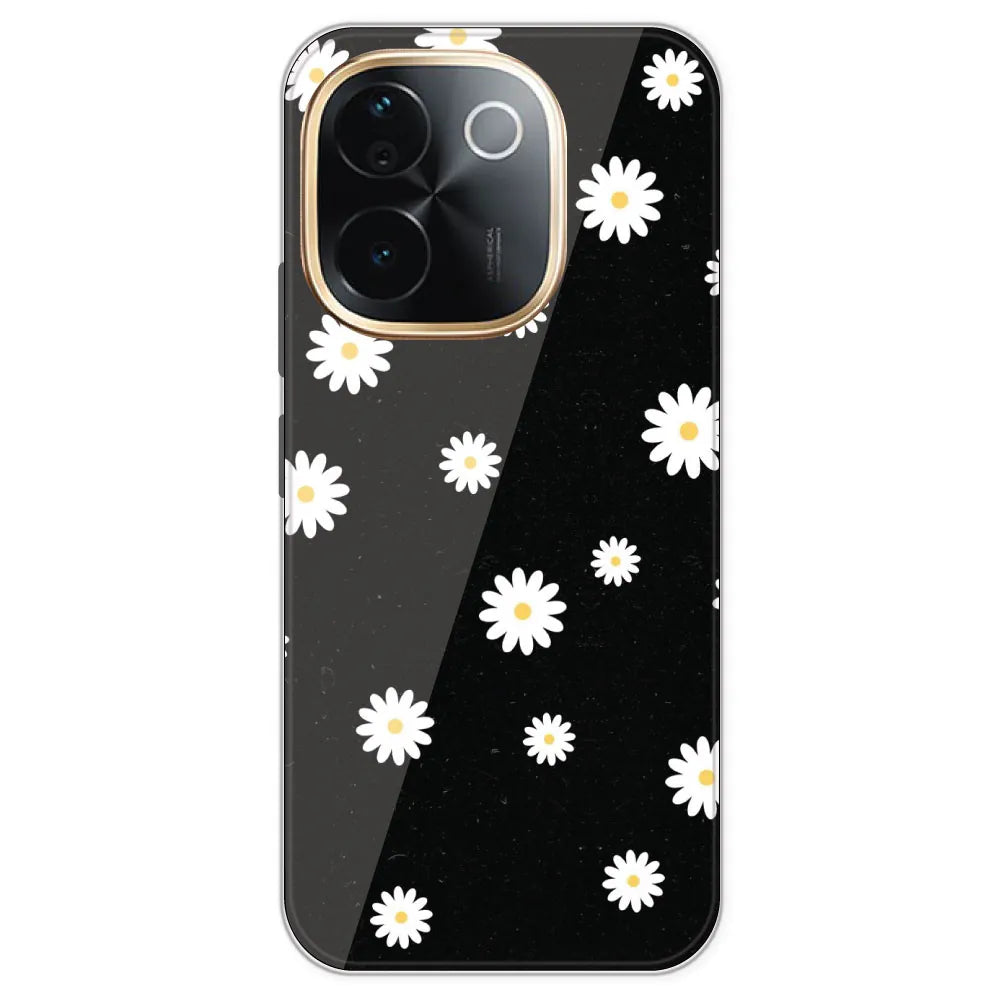 White And Black Flower - Printed Silicone Case For IQOO Z9S Pro