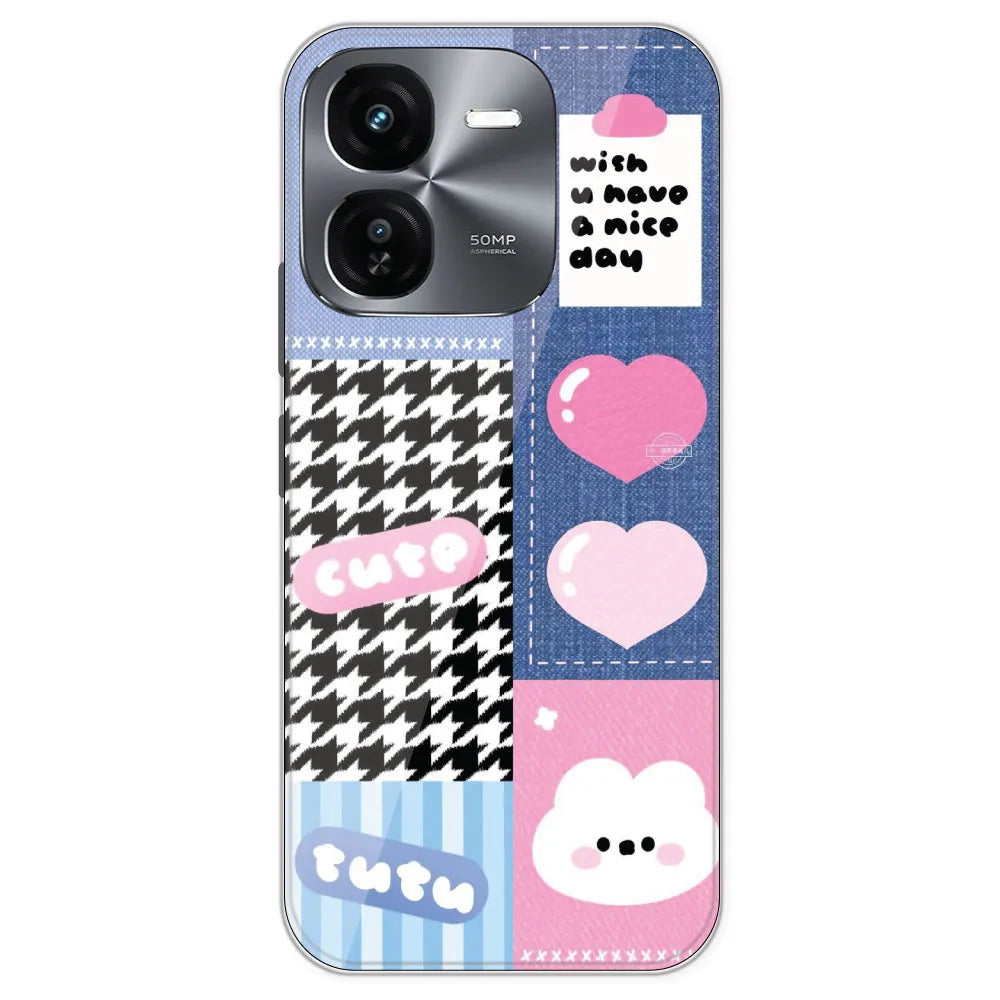 Cute Pink Bear Collage - Printed Silicone Case For IQOO Z9X