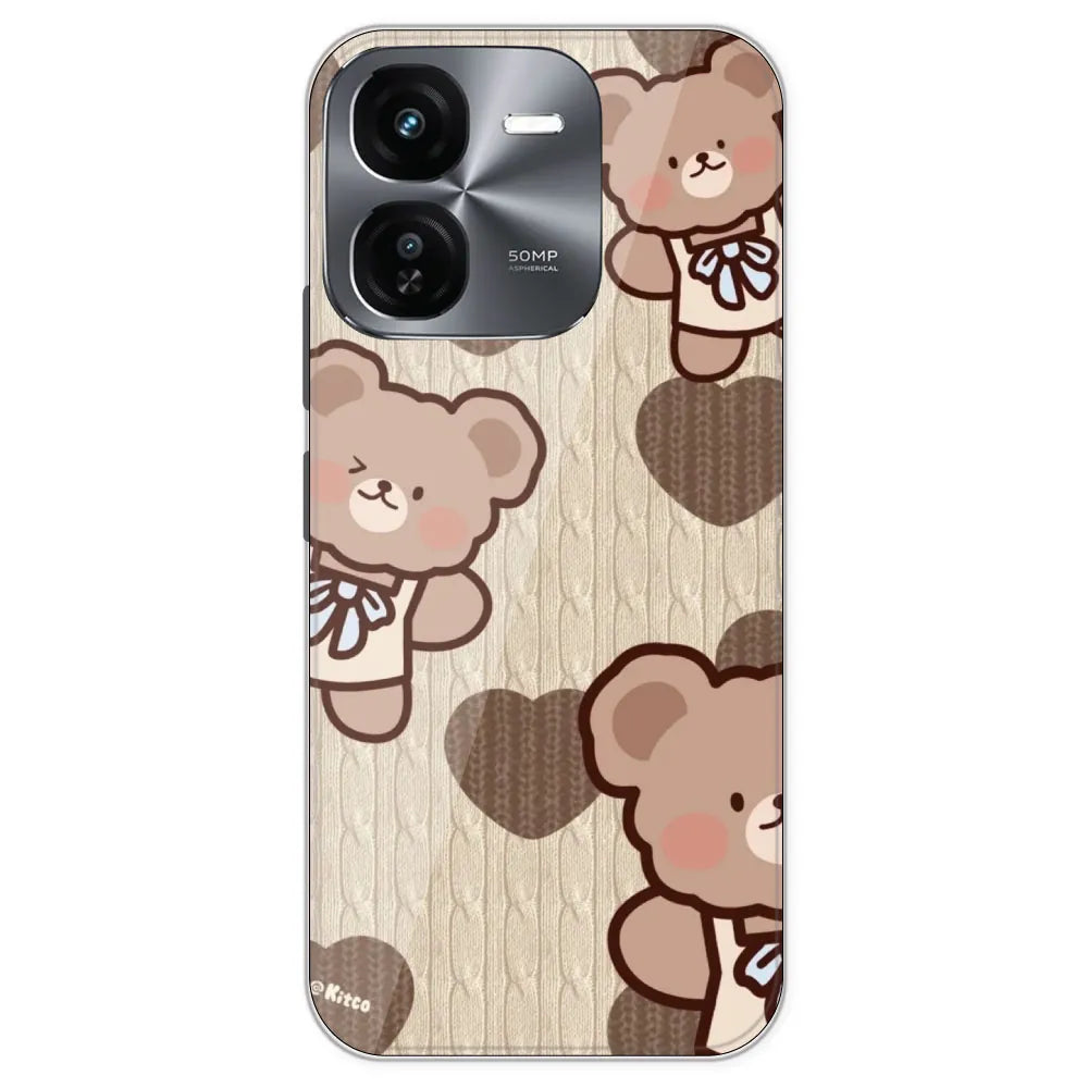 Teddy Heart - Printed Silicone Case For IQOO Z9X