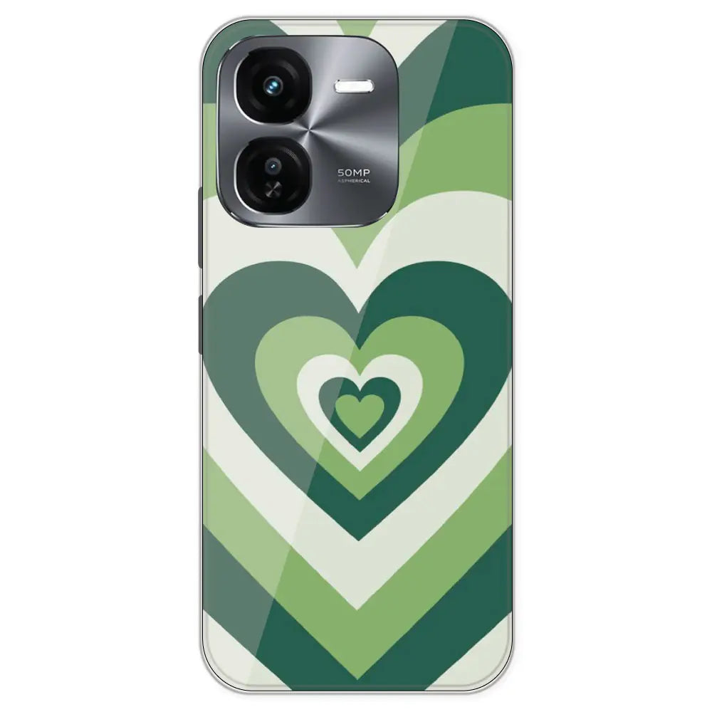 Dark Green Hearts - Printed Silicone Case For IQOO Z9X