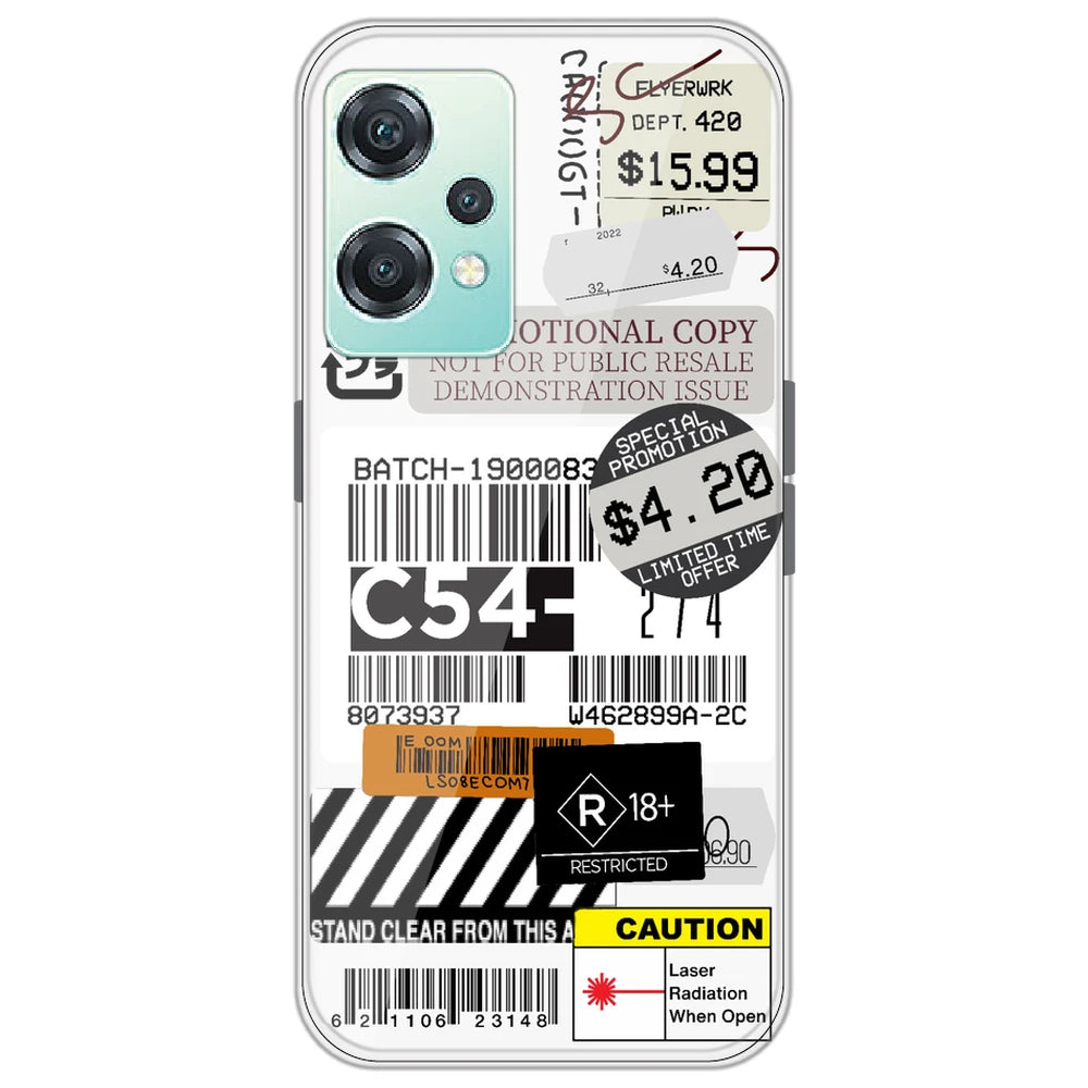 Labels - Clear Printed Silicone Case for OnePlus Nord CE 2 Lite
