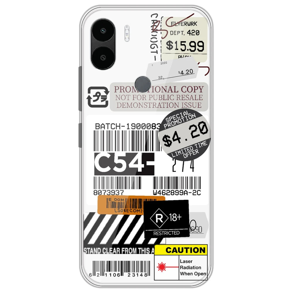 Labels - Clear Printed Silicone Case for Poco C51
