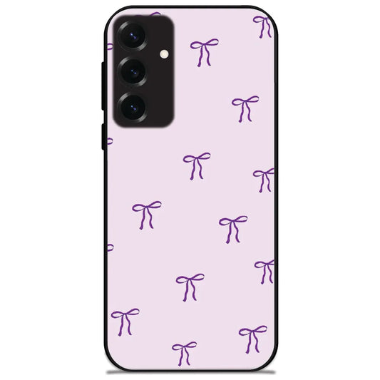 Lavender Ribbon Bows - Glossy Metal Silicone Case for Samsung Galaxy S25 Plus