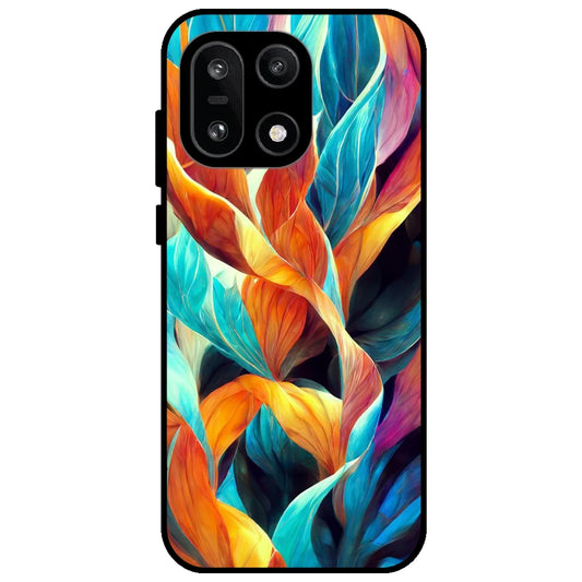 Leaves Abstract Art - Glossy Metal Silicone Case for OnePlus 15