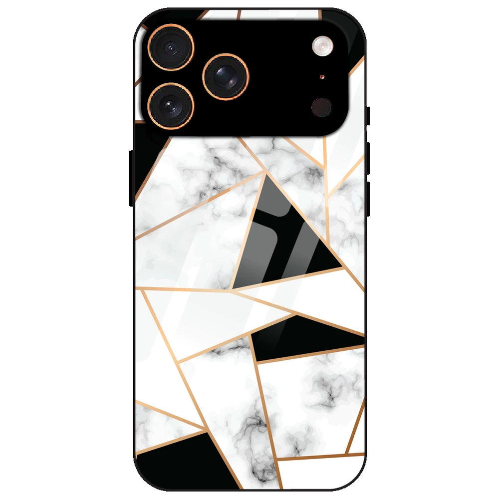 Modern Marble Geometric - Glass Case for Apple iPhone 17 Pro Max