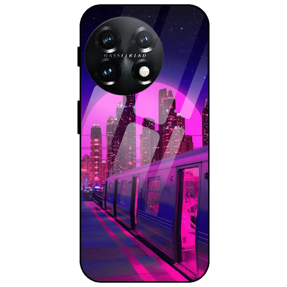 Neon City Synthwave - Glass Case for OnePlus 11
