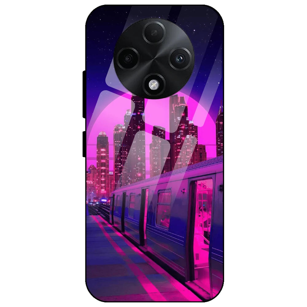 Neon City Synthwave - Glass Case for Oppo F27 Pro Plus