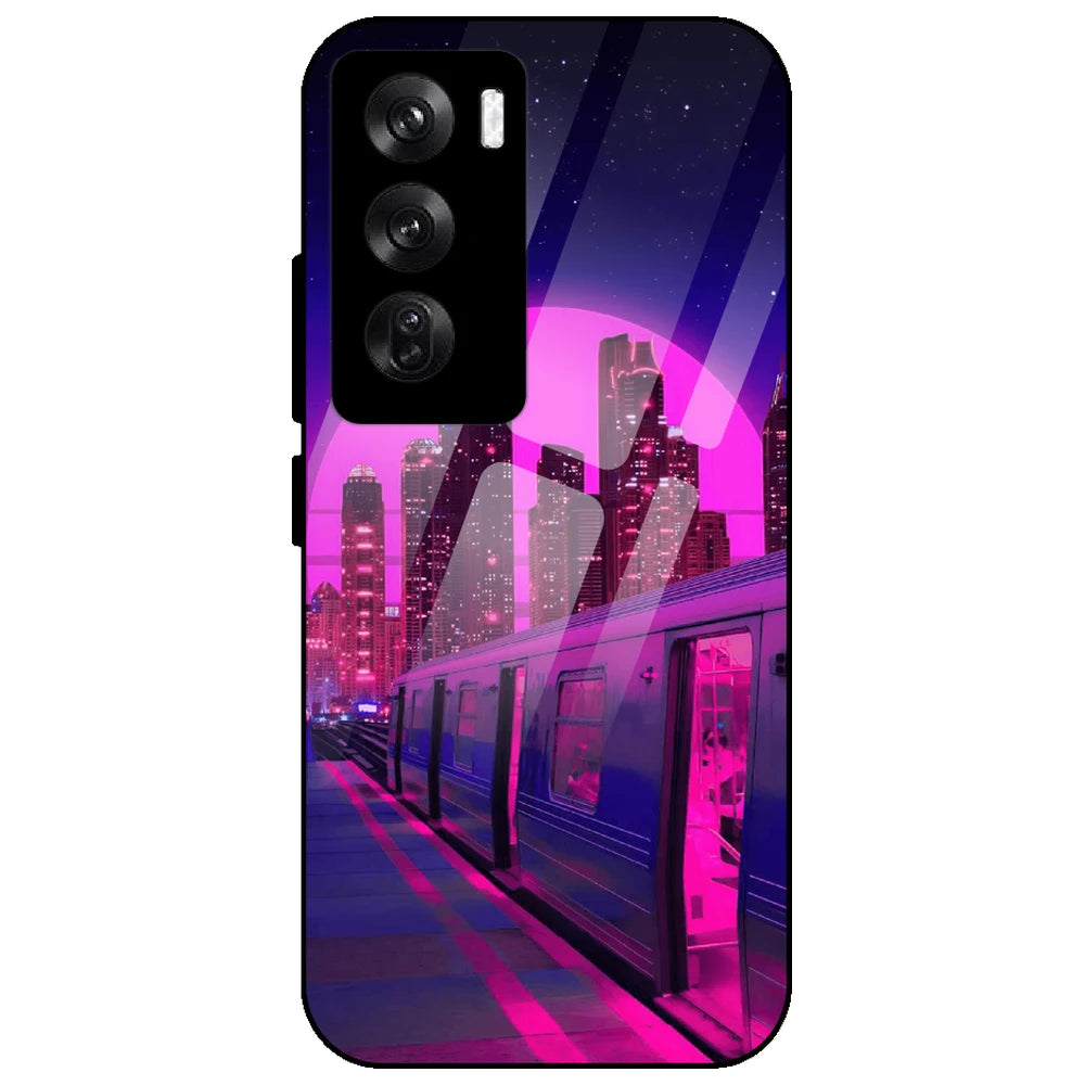 Neon City Synthwave - Glass Case for Oppo Reno 12