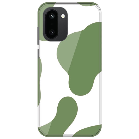 Olive Green Cow Print - Clear Printed Silicone Case for OnePlus 15R