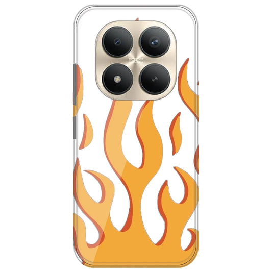 Orange Flames - Clear Printed Silicone Case for Redmi Note 15 Pro Plus 5G