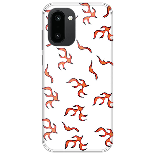 Orange Mini Flames - Clear Printed Silicone Case for OnePlus 15R