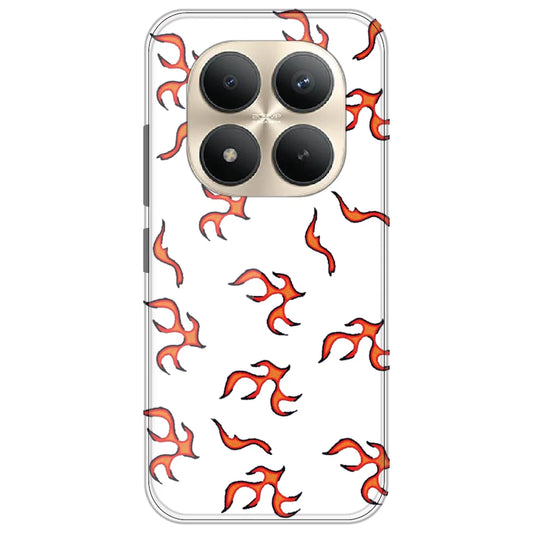 Orange Mini Flames - Clear Printed Silicone Case for Redmi Note 15 Pro Plus 5G