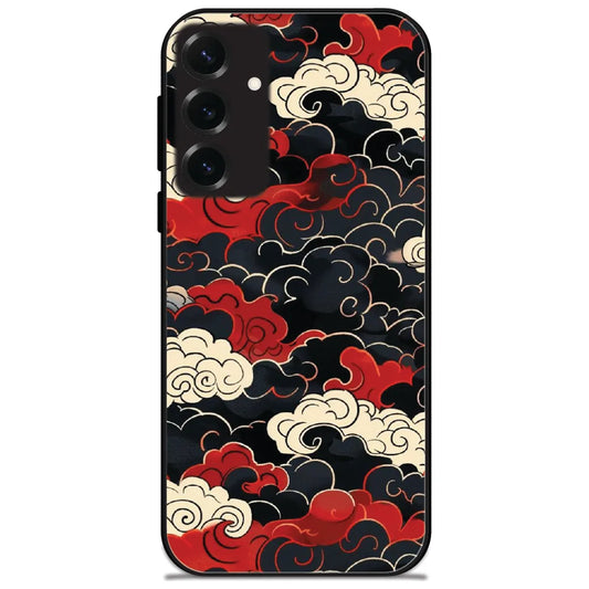 Oriental Cloud Swirls - Glossy Metal Silicone Case for Samsung Galaxy S25 Plus