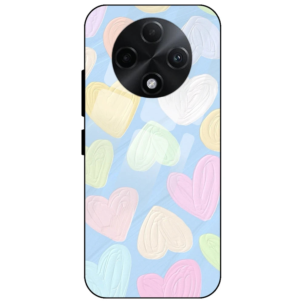 Pastel Hearts - Glass Case for Oppo F27 Pro Plus