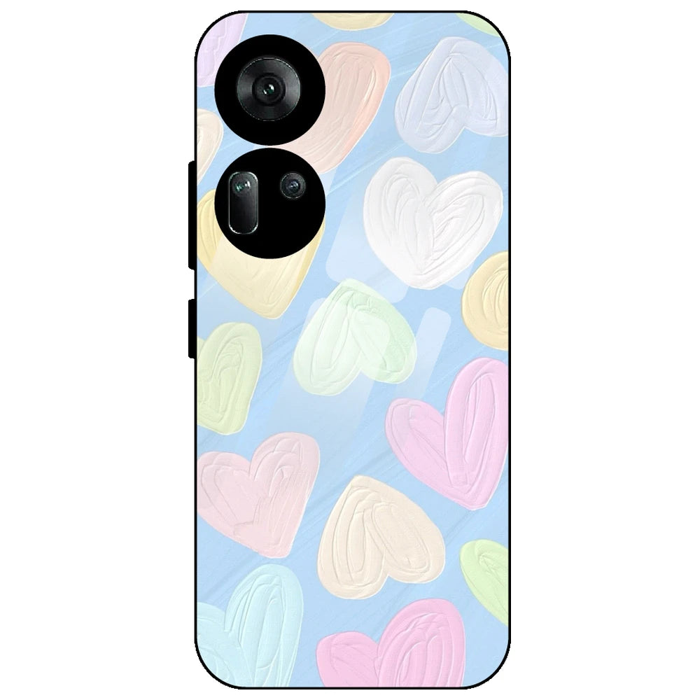 Pastel Hearts - Glass Case for Oppo Reno 11