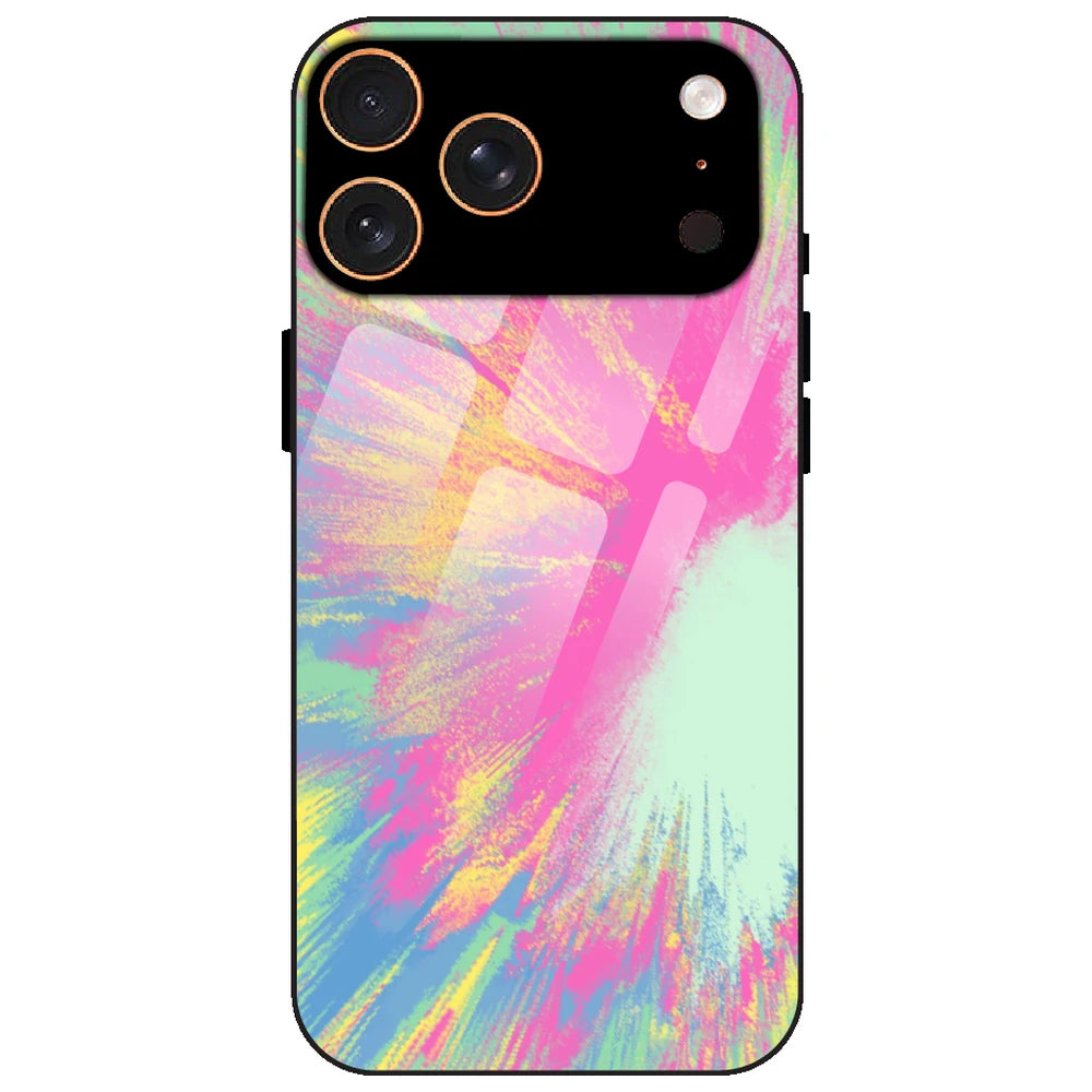 Pastel Splash Tie Dye - Glass Case for Apple iPhone 17 Pro