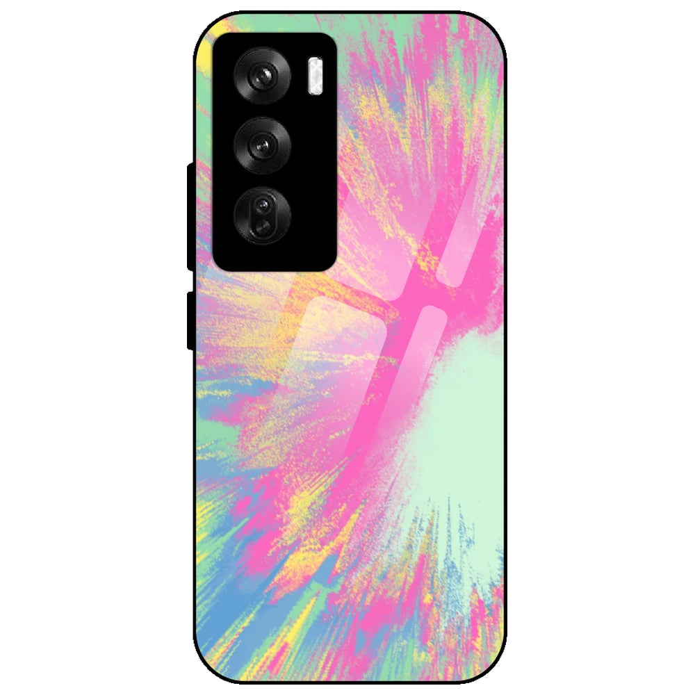 Pastel Splash Tie Dye - Glass Case for Oppo Reno 12