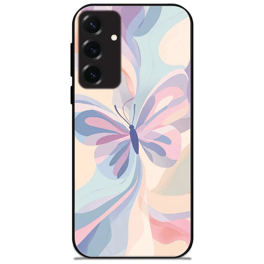 Pastel Swirl Butterfly - Glossy Metal Silicone Case for Samsung Galaxy S25 Plus
