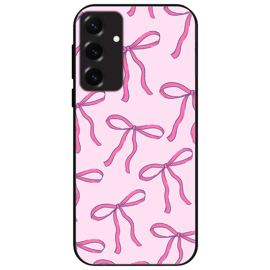 Pink Bows - Glossy Metal Silicone Case for Samsung Galaxy S25 Plus