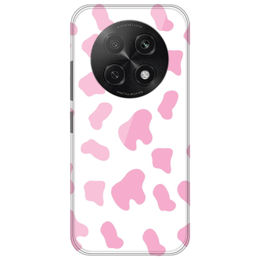 Pink Cow Print - Clear Printed Silicone Case for Oppo F29 Pro 5G