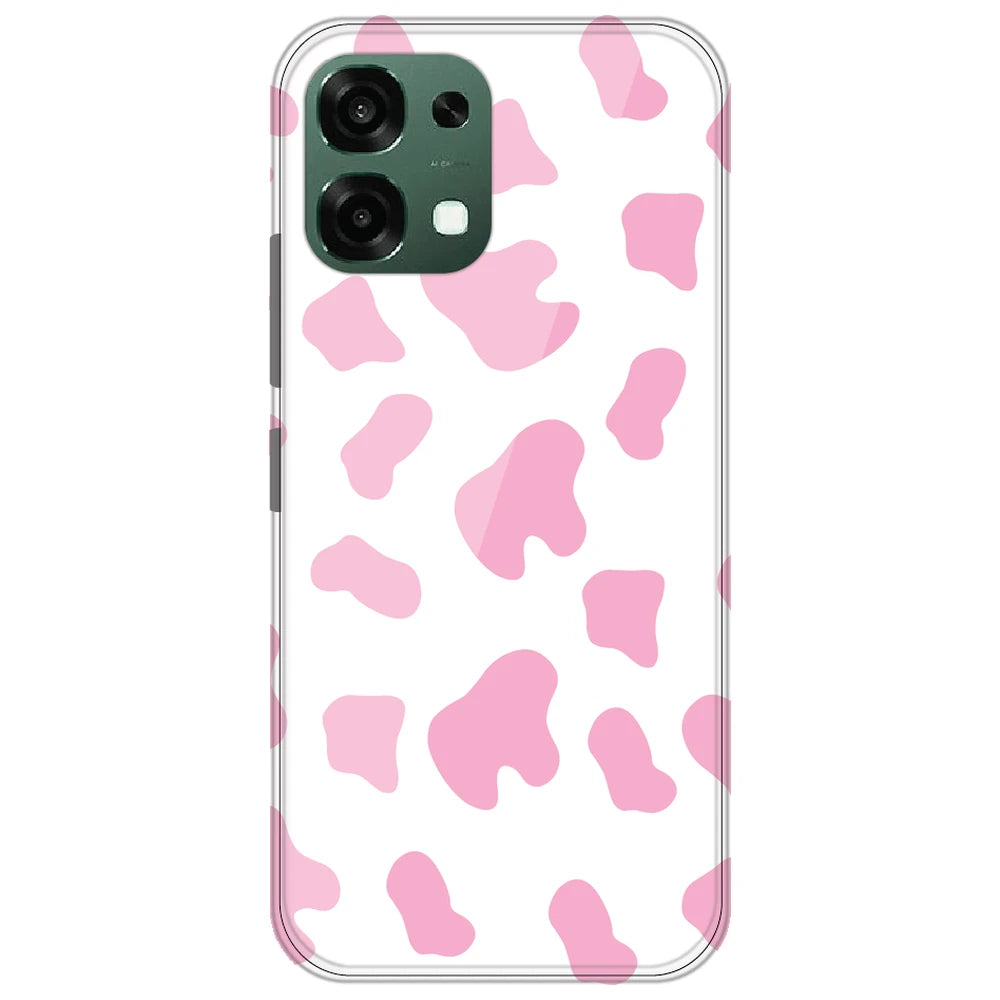 Pink Cow Print - Clear Printed Silicone Case for Oppo F33