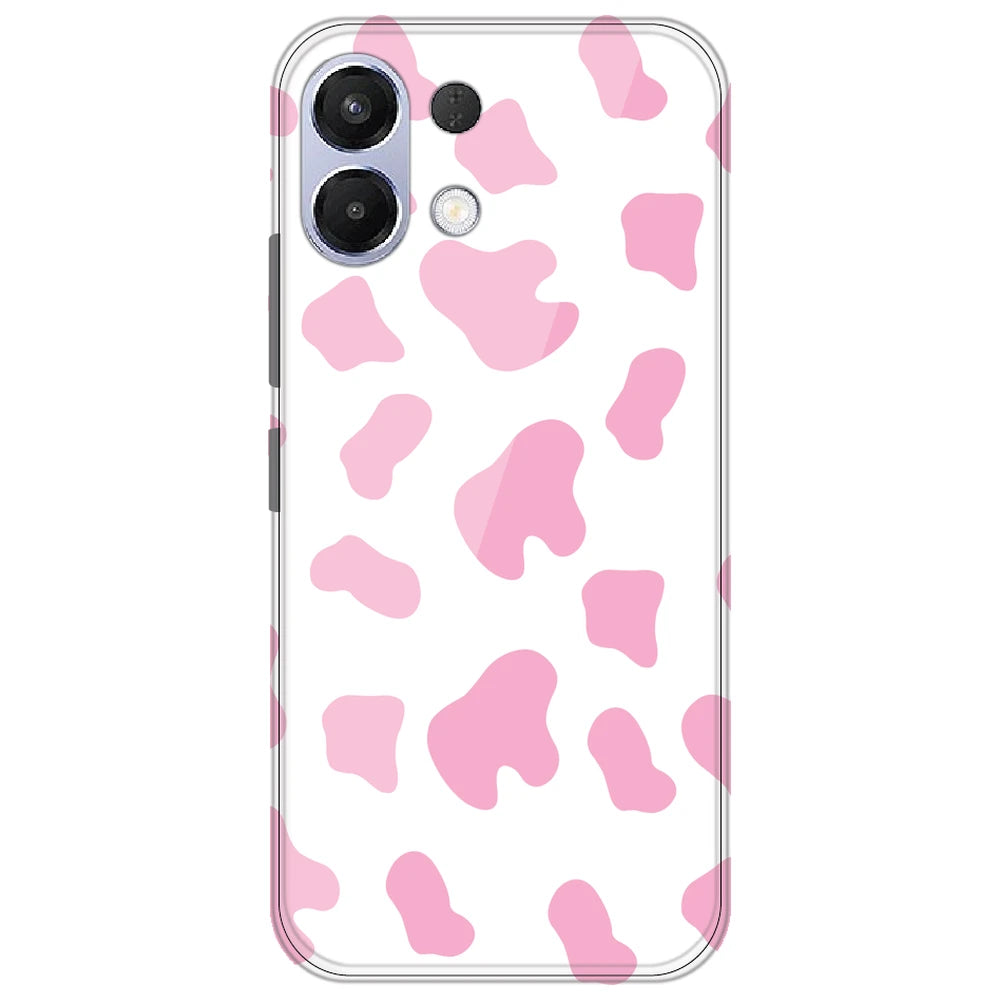 Pink Cow Print - Clear Printed Silicone Case for Oppo K13