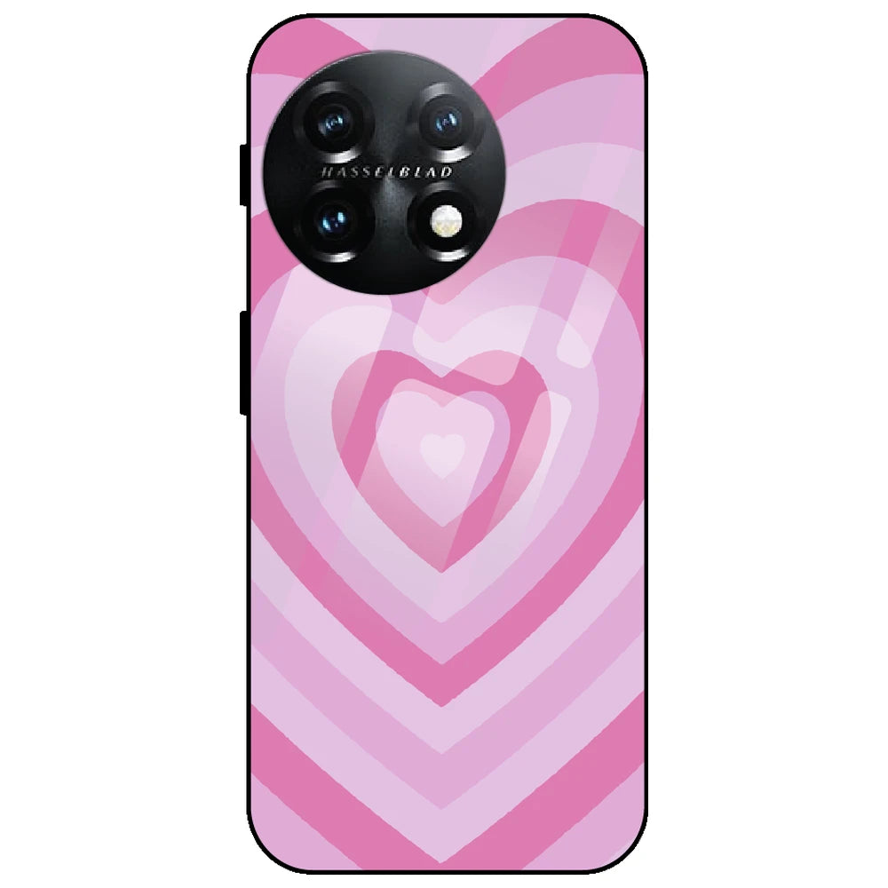Pink Hearts - Glass Case for OnePlus 11