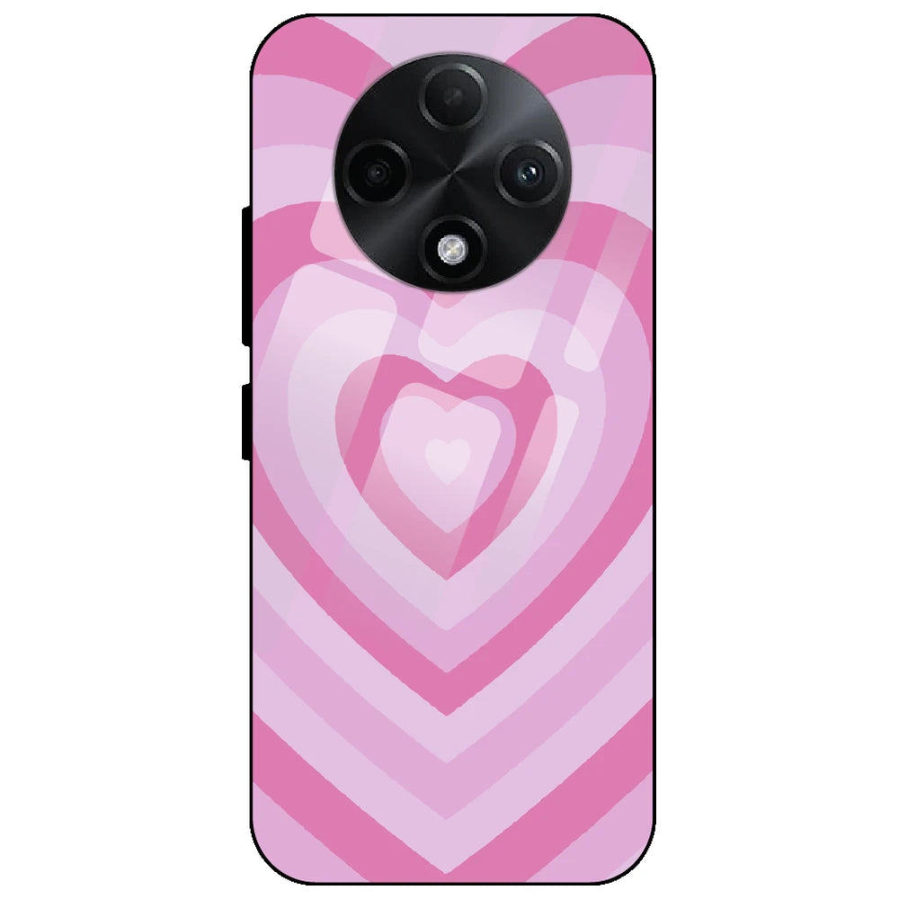 Pink Hearts - Glass Case for Oppo F27 Pro