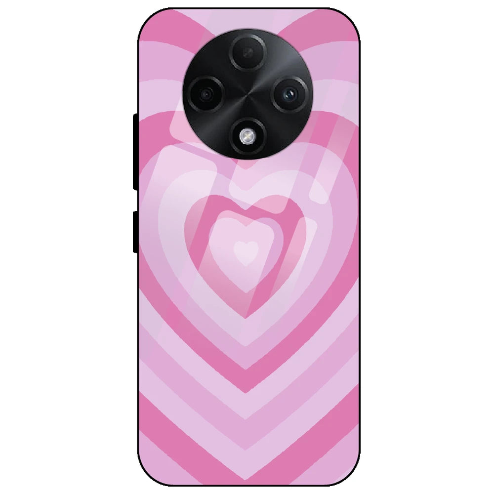 Pink Hearts - Glass Case for Oppo F27 Pro Plus