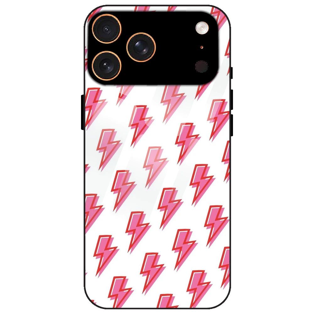 Pink Lightning Bolts - Glass Case for Apple iPhone 17 Pro